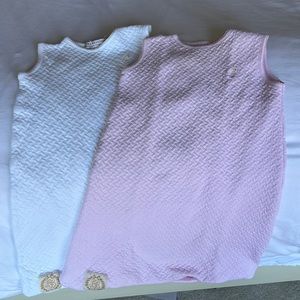 2 TBBC Sleep Sacks (0-6 months). One blush, one white.